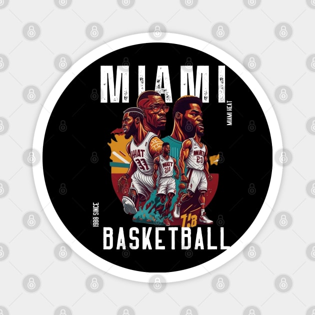 Miami heat basketball  vector graphic design Magnet by Nasromaystro